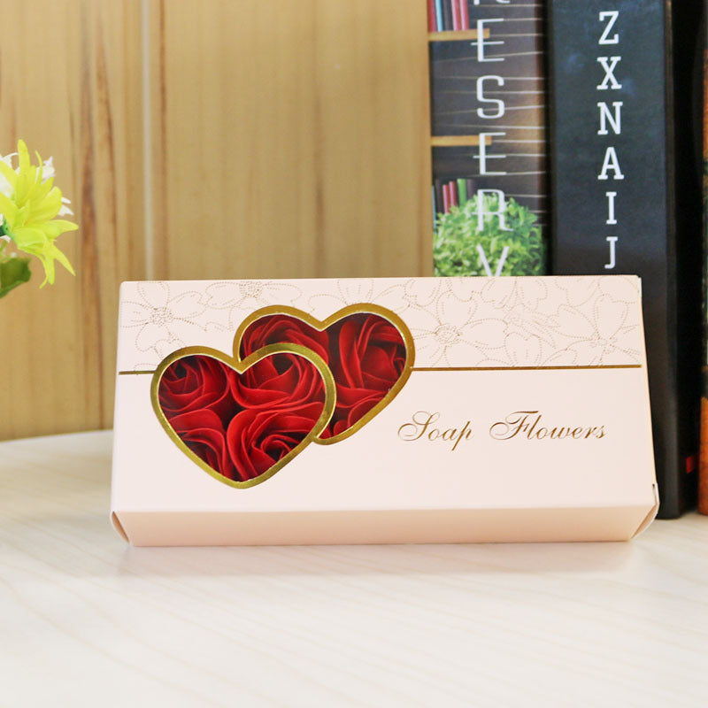 10 Artificial Rose Soap Flower Wedding Gift Box