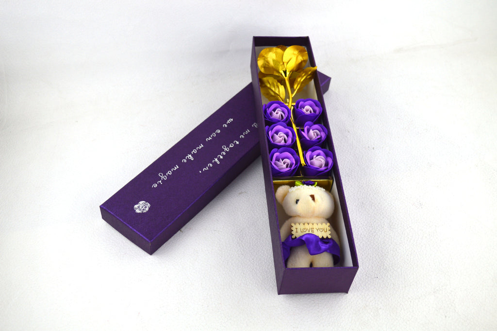Creativity Soap Gold Leaf Flower Bear Gift Box