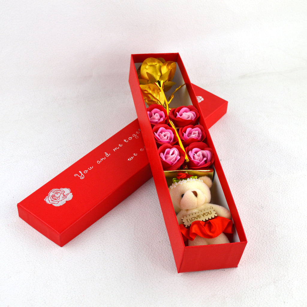 Creativity Soap Gold Leaf Flower Bear Gift Box