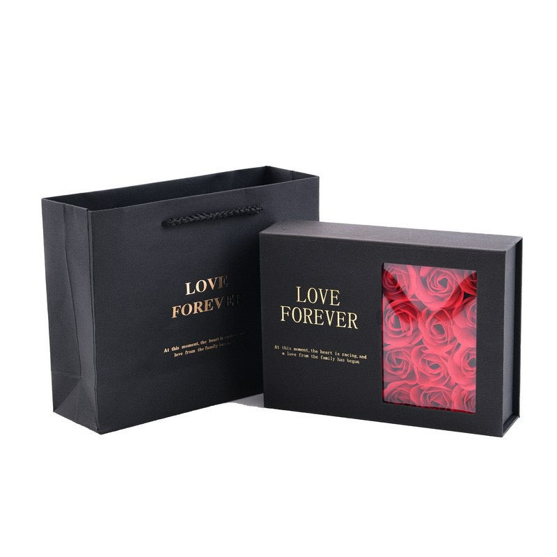 12 Soap Flower Real Pearl Necklace Gift Box