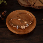 18k Rose Gold - Gold -Silver Titanium Heart Chain Bracelet EG