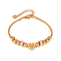 18k Rose Gold - Gold -Silver Titanium Heart Chain Bracelet EG