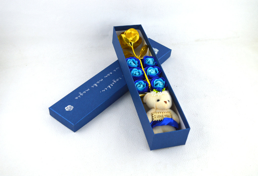 Creativity Soap Gold Leaf Flower Bear Gift Box